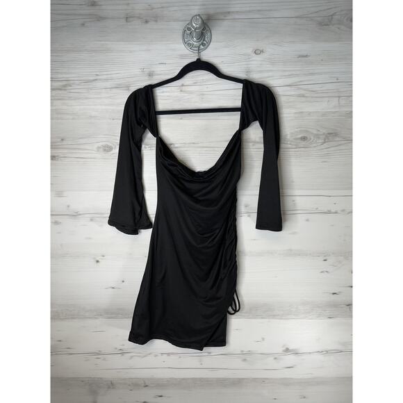Fashion Nova Dresses & Skirts - Fashion Nova Dress Womens Large Black Elena Double Lined Cowl Ruched Mini Party